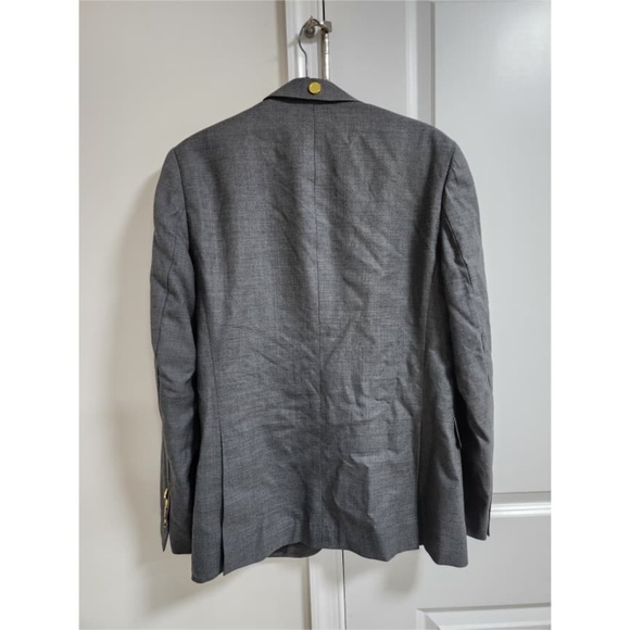 Authentic New BURBERRY Men's Gray TB Metal RUNWAY Slim Wool Blazer Jacket - Picture 2 of 13